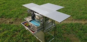 Angled view of the Dare to be Different M Chuckbox, almost fully unfolded.